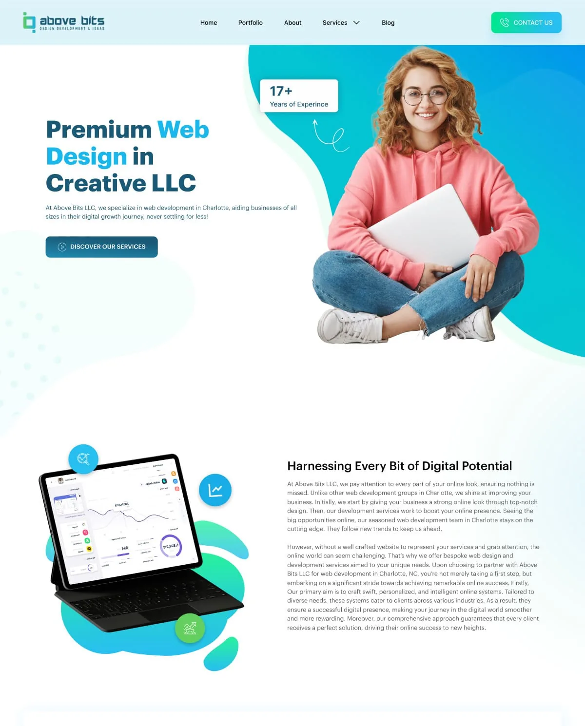 Above Bits website design preview