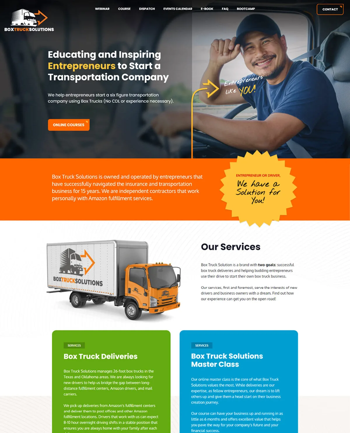 Box Truck Solutions website preview