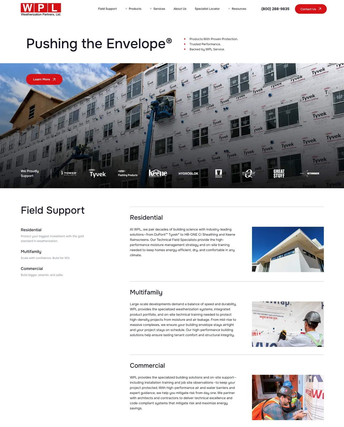 Building Envelope Supplier Website: Full Site Built from a Partial Figma Design