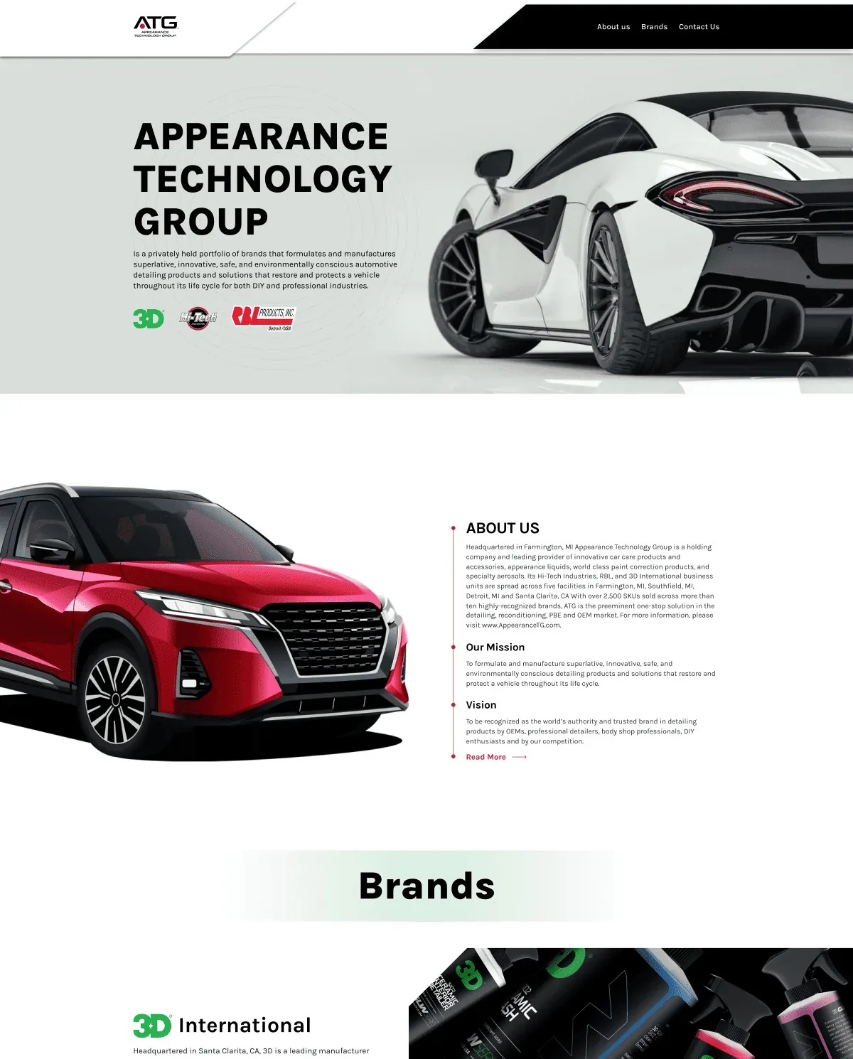 Car Care Brand Group Website: Brand Portfolio for Business Buyers