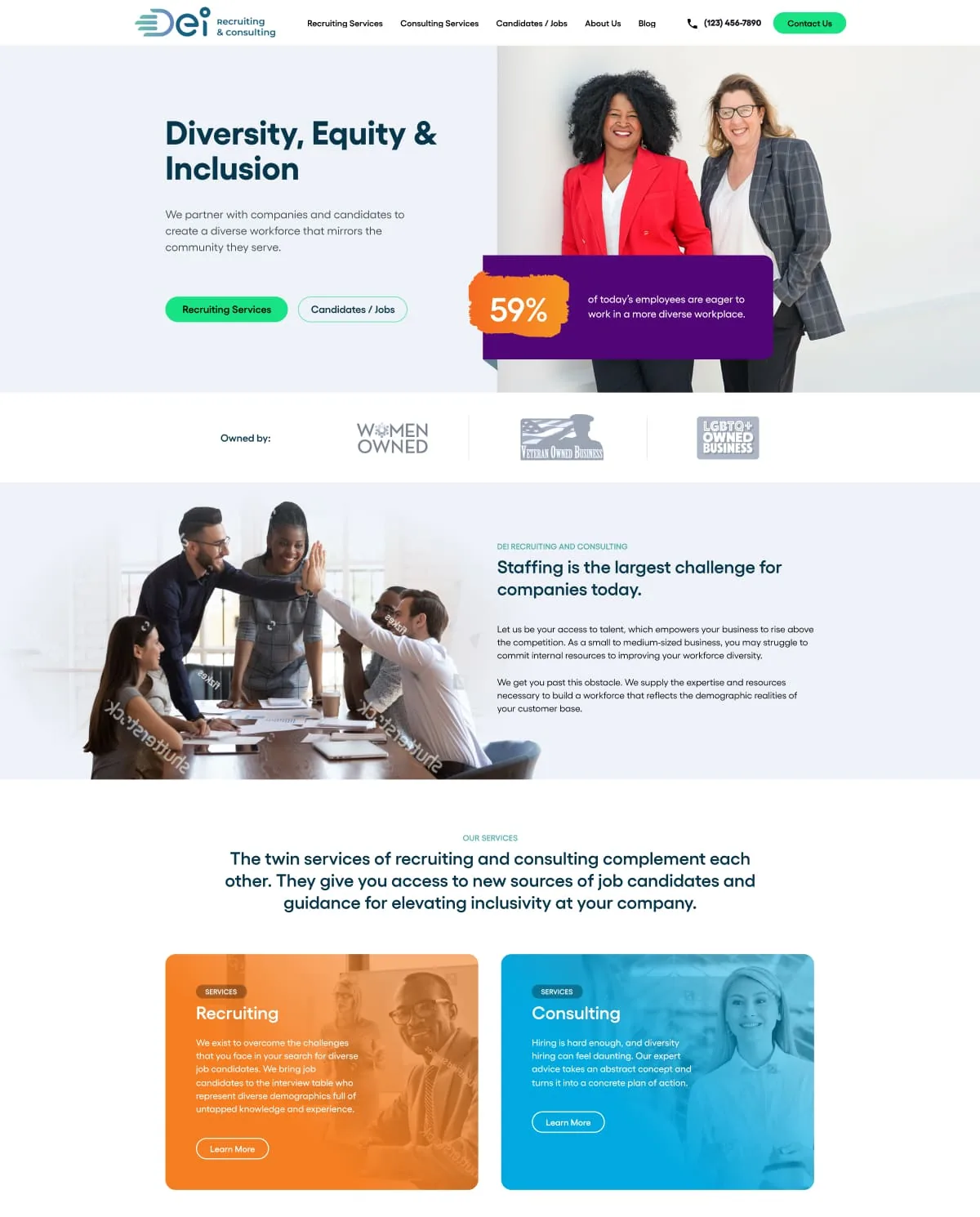 DEI Recruiting and Consulting website preview