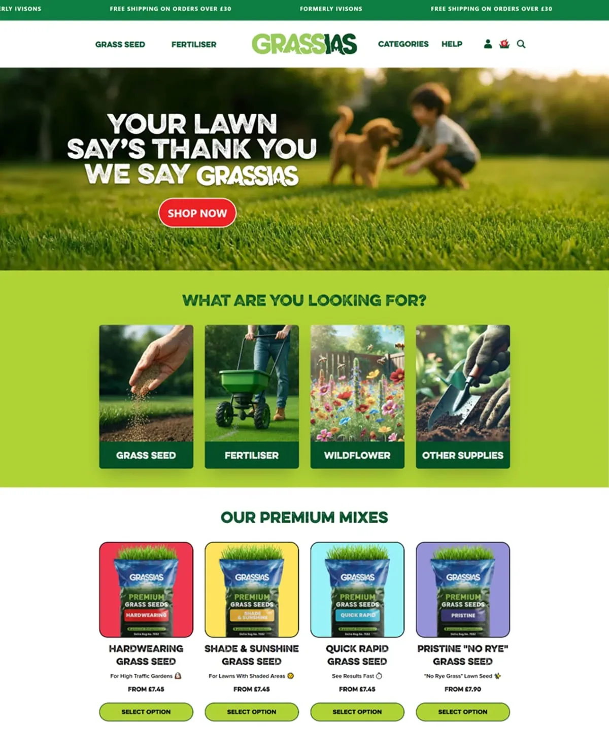 Grass Seed Store on Shopify: Rebrand and Store Build, Sales Up 50% in a Week
