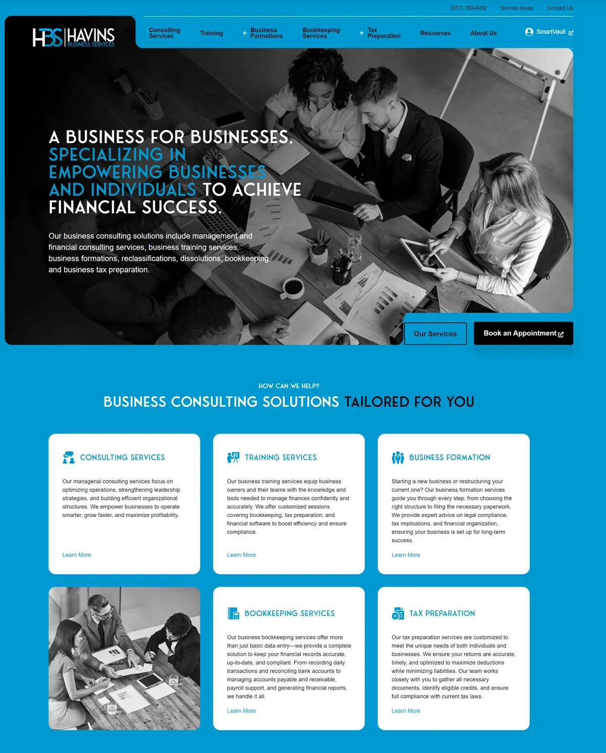 Havins Business Services website home page