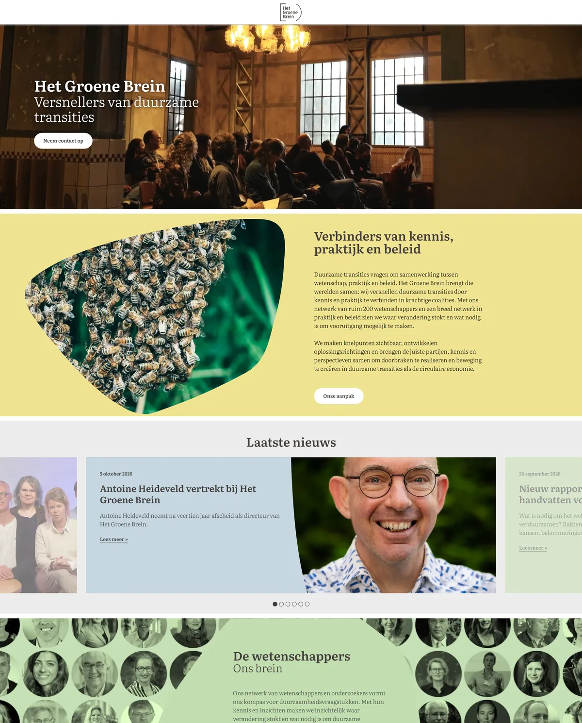 Het Groene Brein website home page