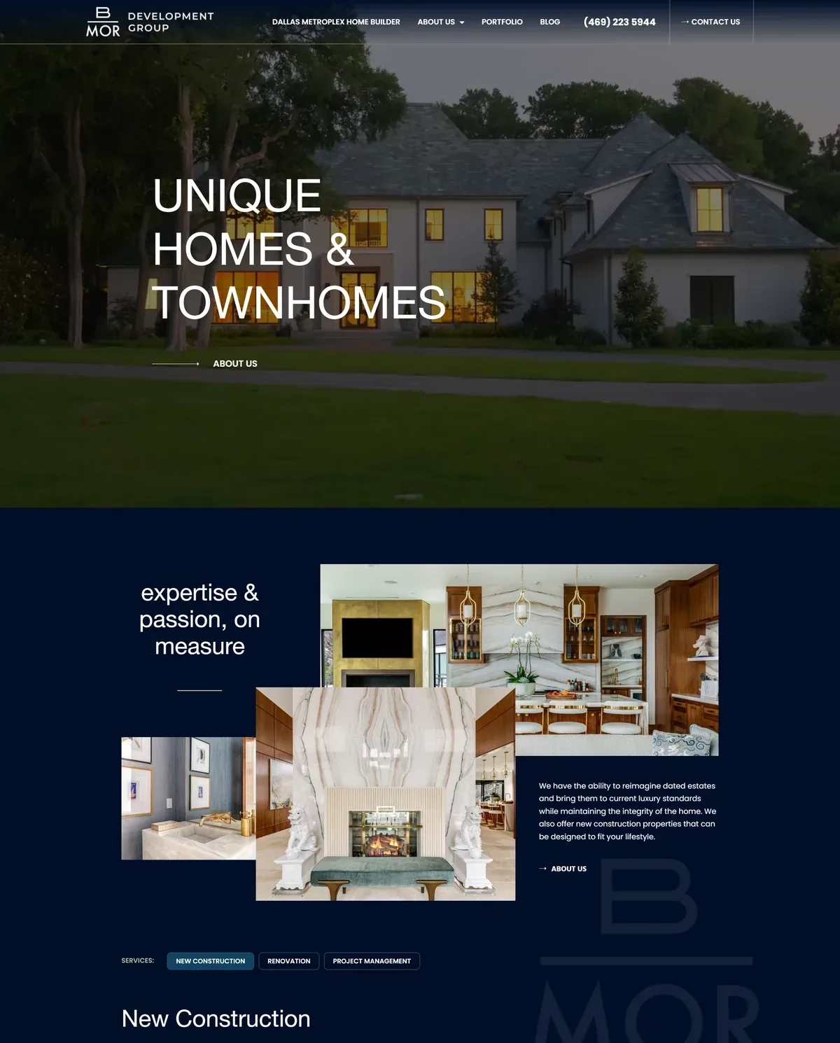 Home Builder and Renovation Company Website: Service and Project Sliders