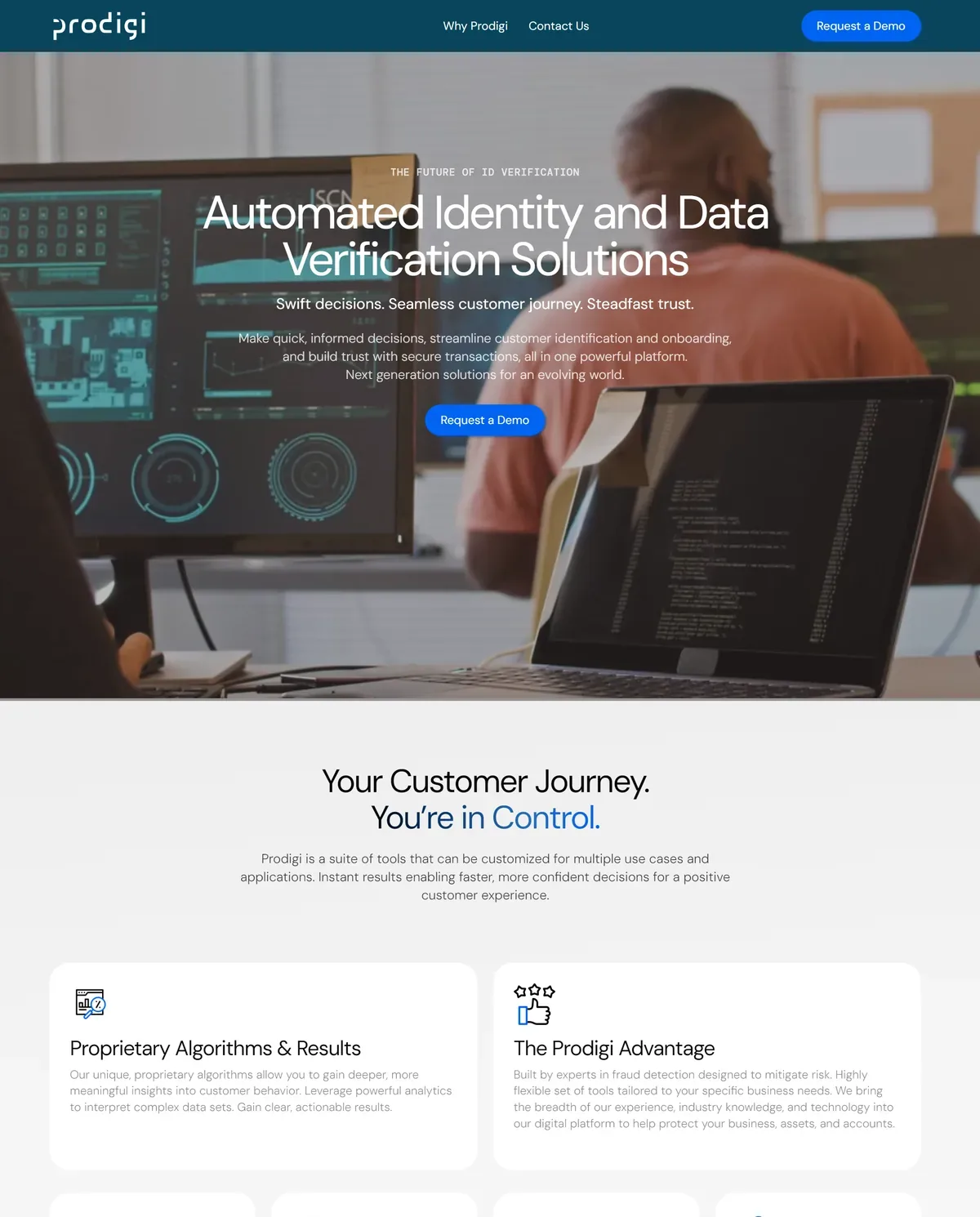 Identity and Data Verification Company: Webflow Website Exported to Self-Hosting