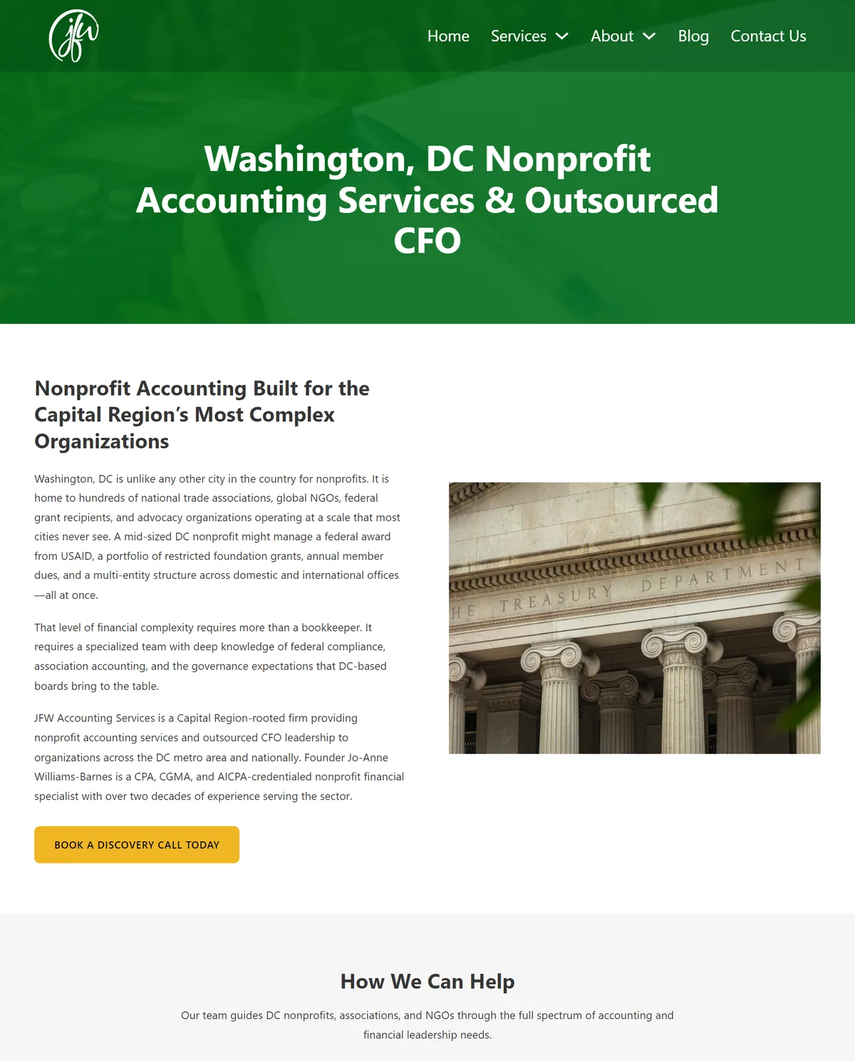 JFW Accounting Services website home page