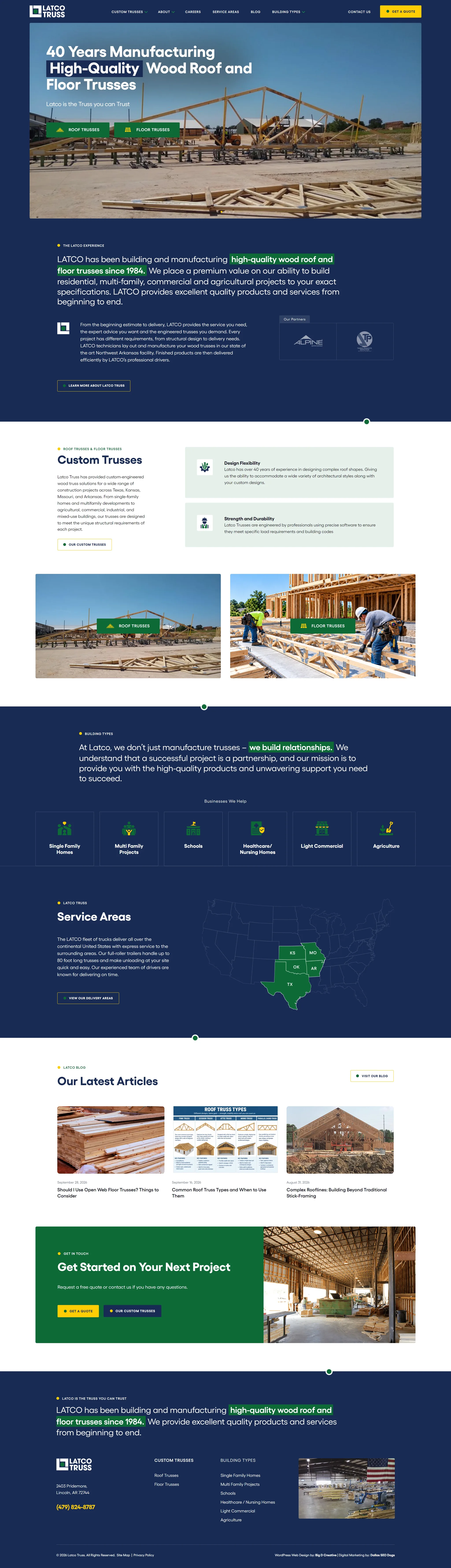 Latco Truss website, Home page
