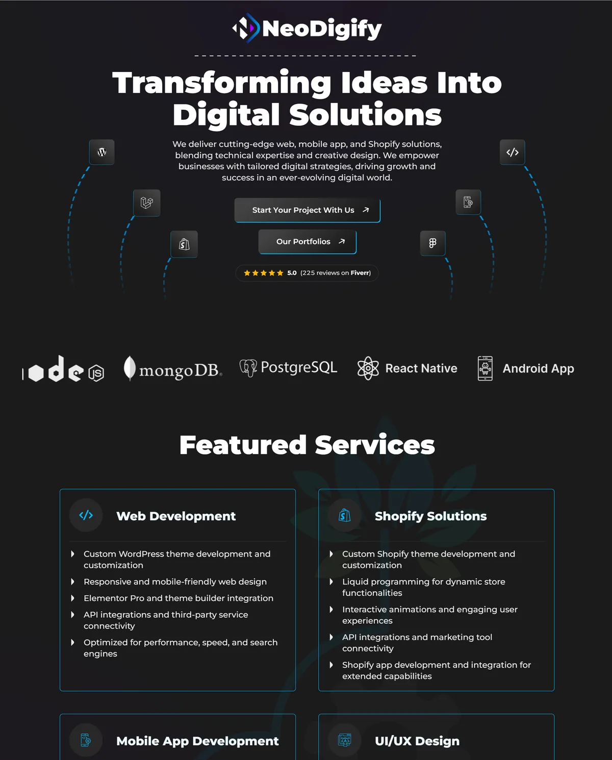 NeoDigify website home page