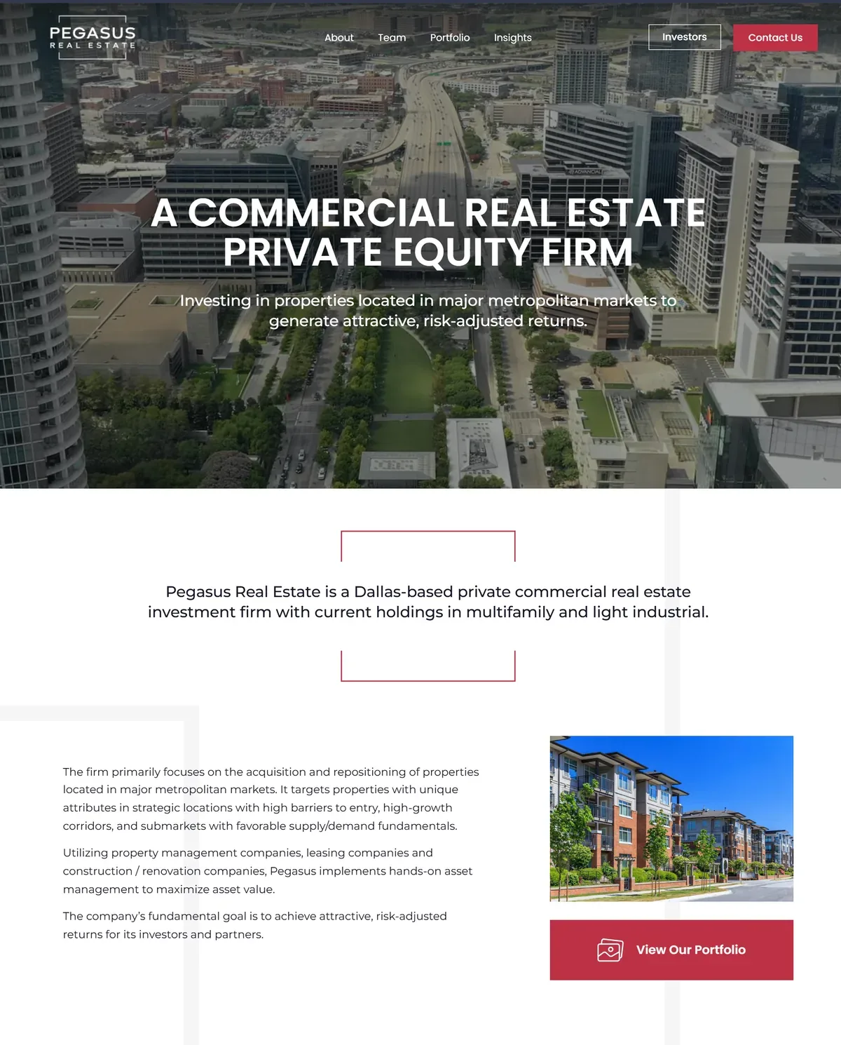 Pegasus Real Estate home page