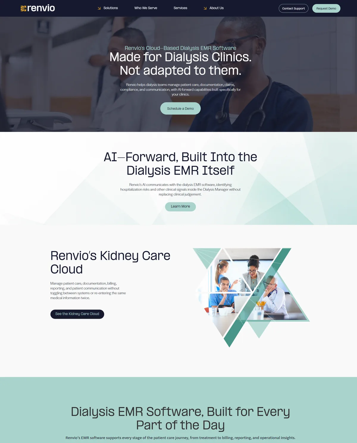 Renvio website home page