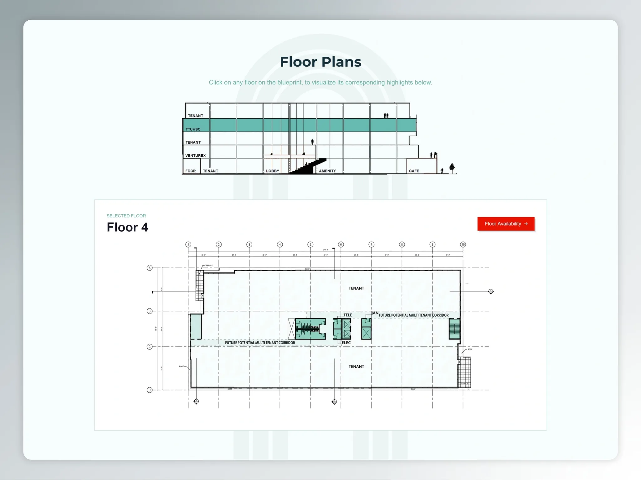 The MIC website, Floor Plans section of the Home page