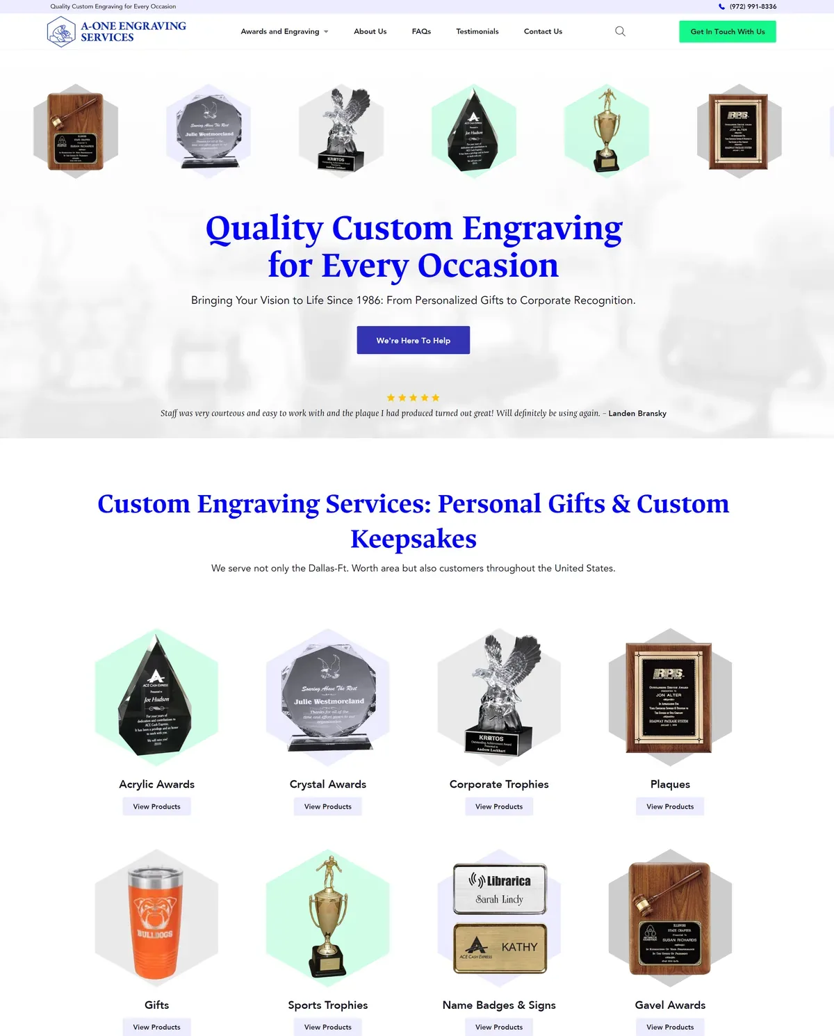 Trophy and Engraving Shop: Table-Based Store Rebuilt as a 326-Product Catalog