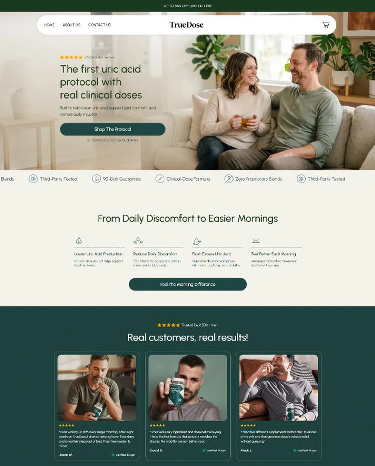 TrueDose website home page