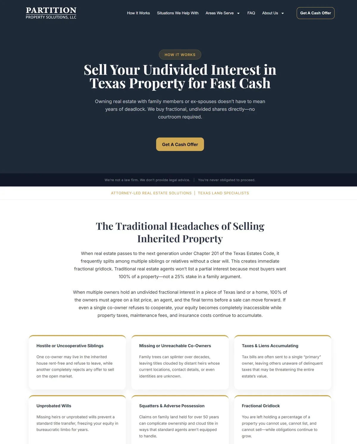 Undivided Interest Property Buyer: AI-Generated HTML Rebuilt as Editable Landing Pages