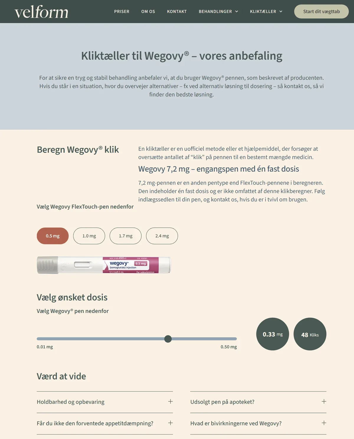Weight Management Service: A Wegovy Pen Click Calculator