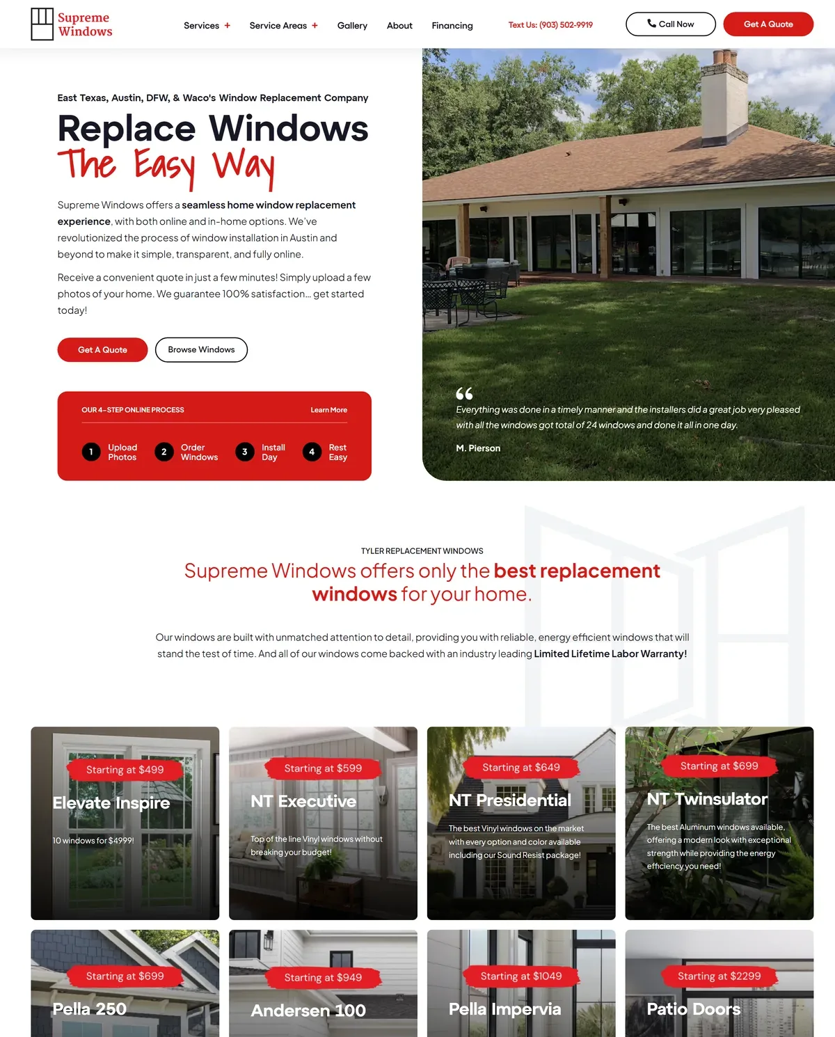 Window Replacement Company Website: Photo Upload Quote Form Built on Gravity Forms